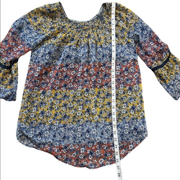 WESTPORT Floral Off The Shoulder Boho Flair Sleeve Flowy Top XS - Picture 7 of 9